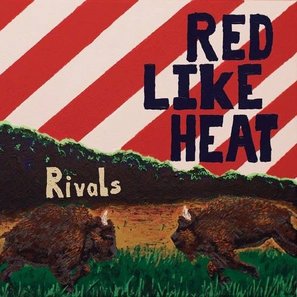 Rivals album cover: two bison under red and white stripes